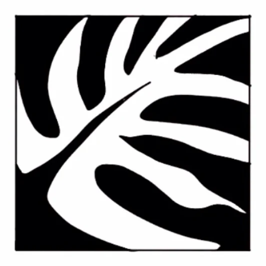 Bold blackwork monstera leaf flash design Blackwork 06 by GAR Tattoo, Mexico City