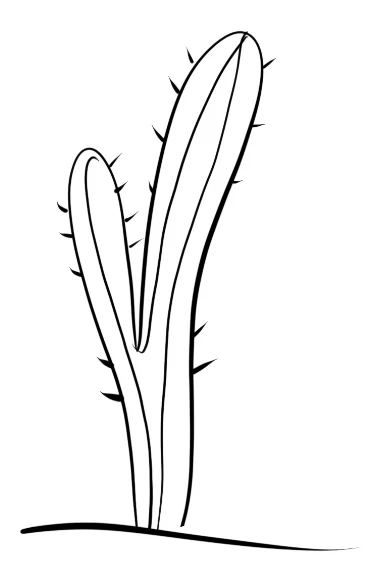 Line-art cactus flash design Cdmx 06 by GAR Tattoo, Mexico City
