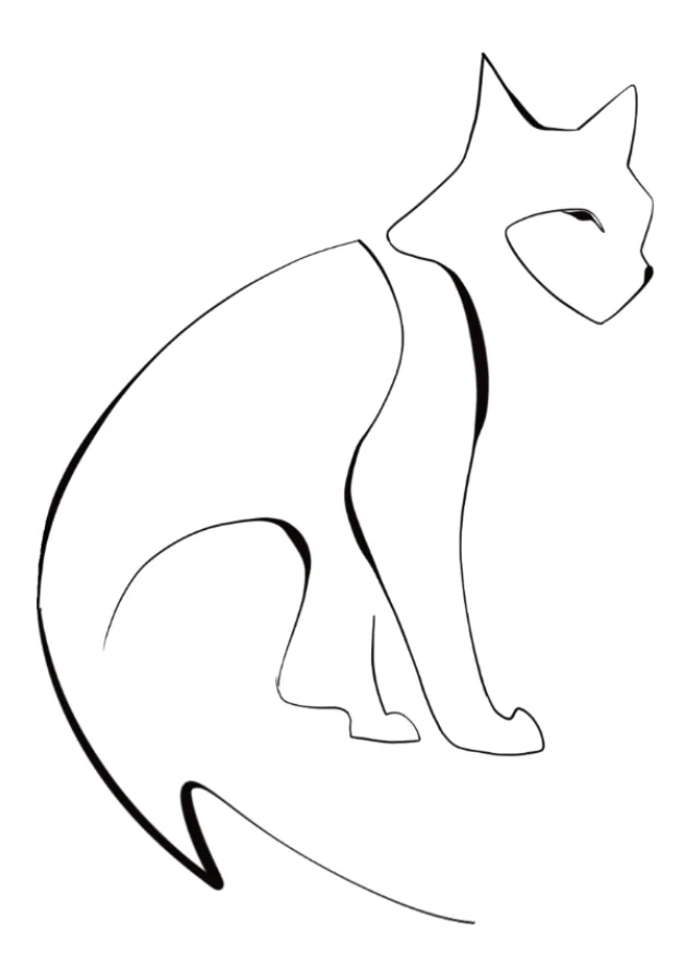 Fine-line sitting cat flash design Everyday 04 by GAR Tattoo, Mexico City
